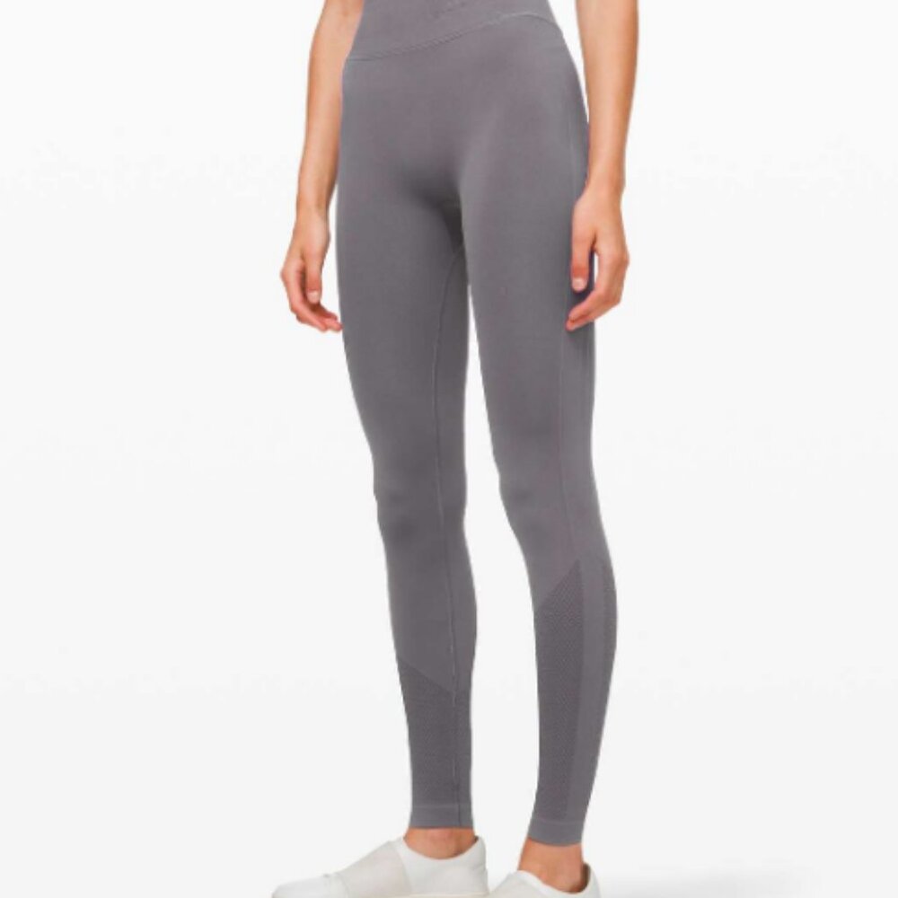 Lululemon Ebb to Street Tights Pants Compression Leggings Gray Titanium Size 4